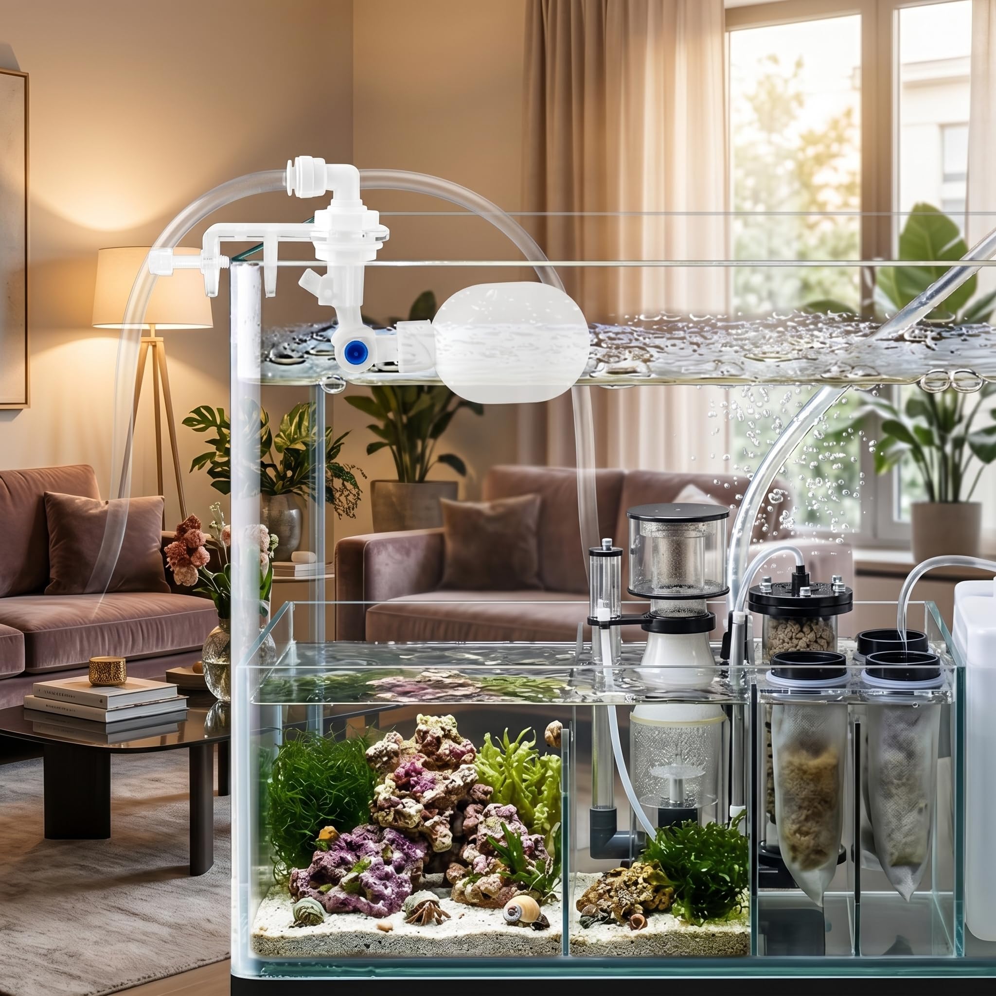 Contrôleur Remplissage Eau Automatique Flotteur Réglable pour Aquarium Filtre Pompage Régulation Niveau Poissons Puits