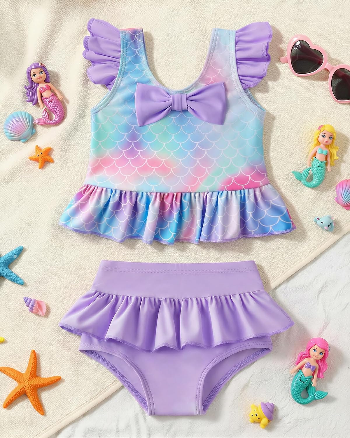 HONGTEYA Baby Girl Swimsuit Sun Protection Bikini Toddler Bathing Suit image 3