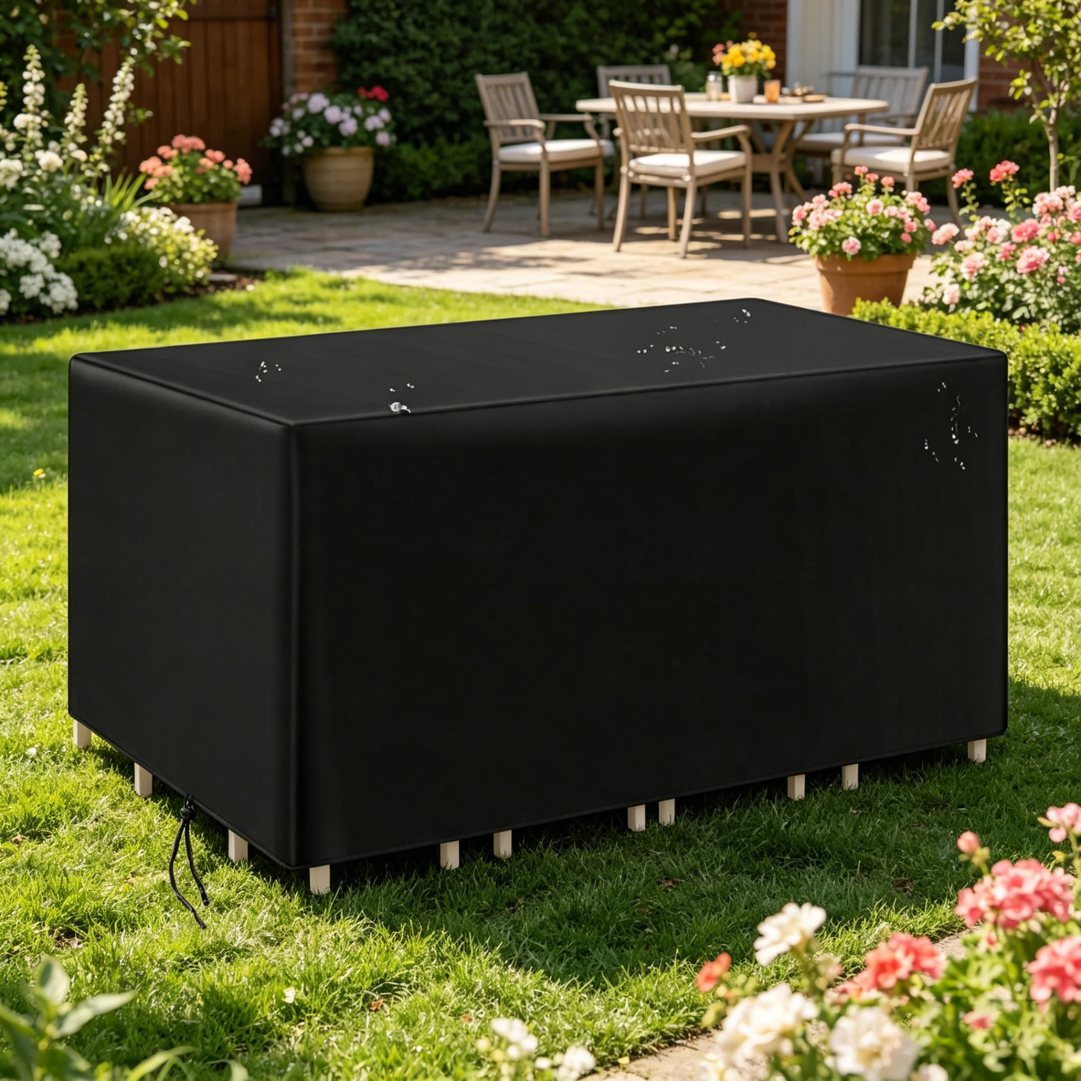 Housse de table de patio imperméable carrée en tissu Oxford 210D