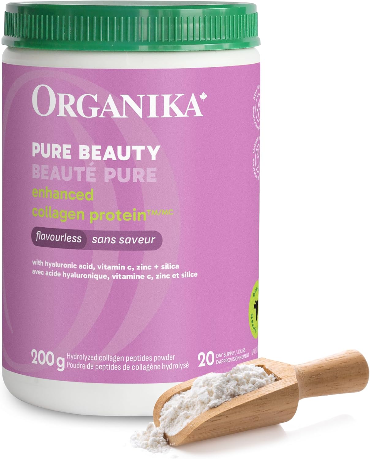 Organika Canadian-Made Enhanced Collagen Pure Beauty – Combination of Collagen, Hyaluronic Acid, Vitamin C, Zinc, and Silica- 200g Organika Canadian-Made Enhanced Collagen Pure Beauty – Combination of Collagen, Hyaluronic Acid, Vitamin C, Zinc, and Silica- 200g