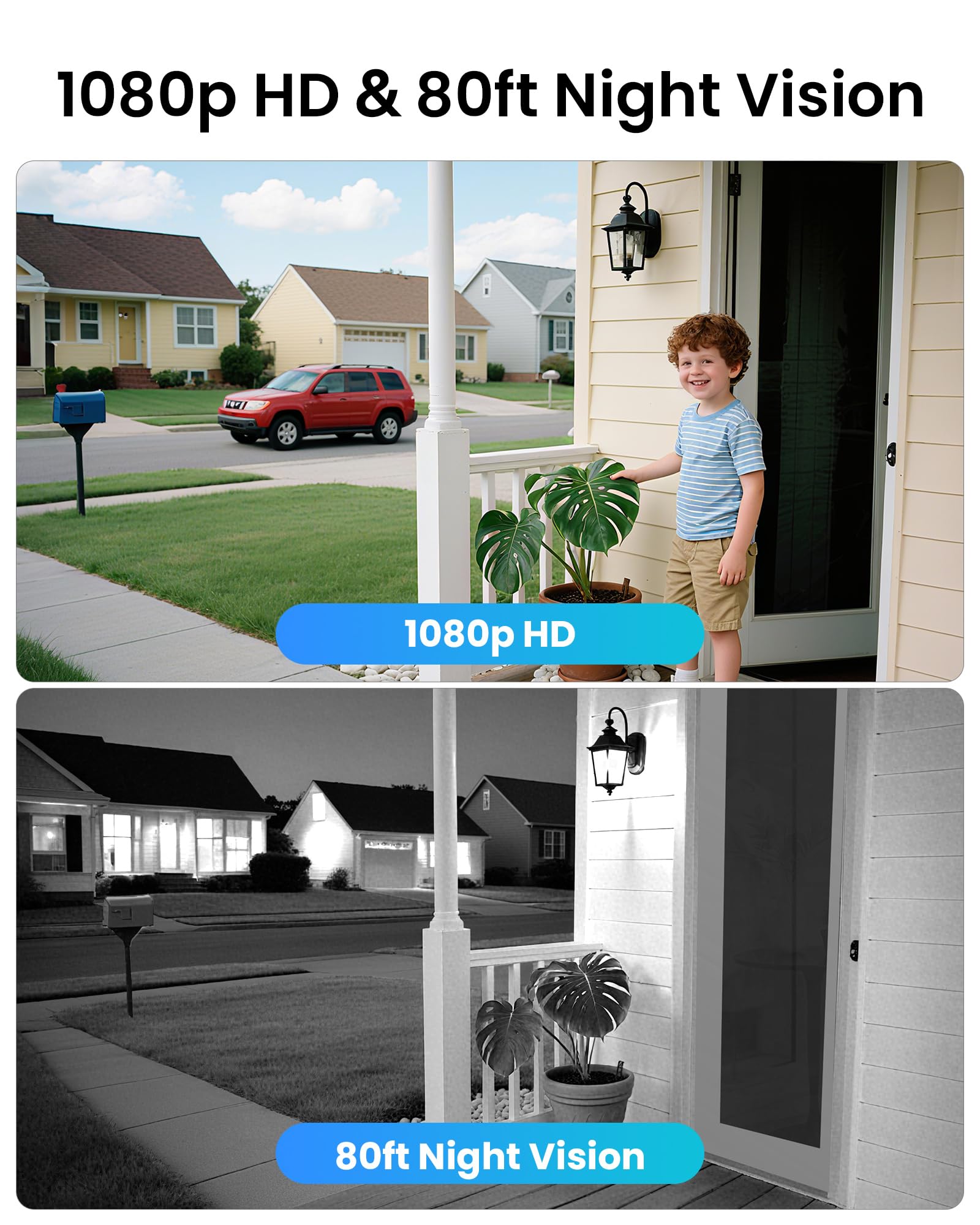 ZOSI 1080P Kit Cámaras de Vigilancia 4 Cámara Seguridad Cableada Interior/Exterior con 8CH 2MP DVR Sistema CCTV 500GB Disco Duro para Hogar y Negocio, Detección y Alarma de Personas, Visión Nocturna
