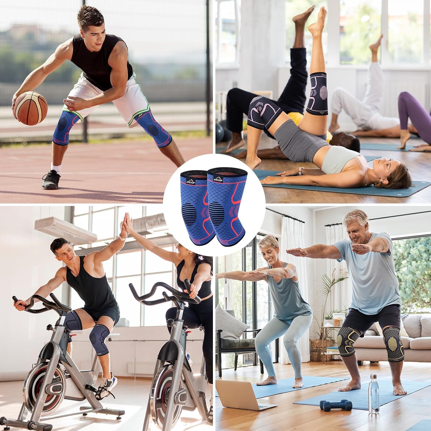 APEXUP Compression Knee Brace for Women, Copper Compression Sleeve for Knee Support, Arthritis Pain Relief, Meniscus Tear, ACL, Running - Image 6