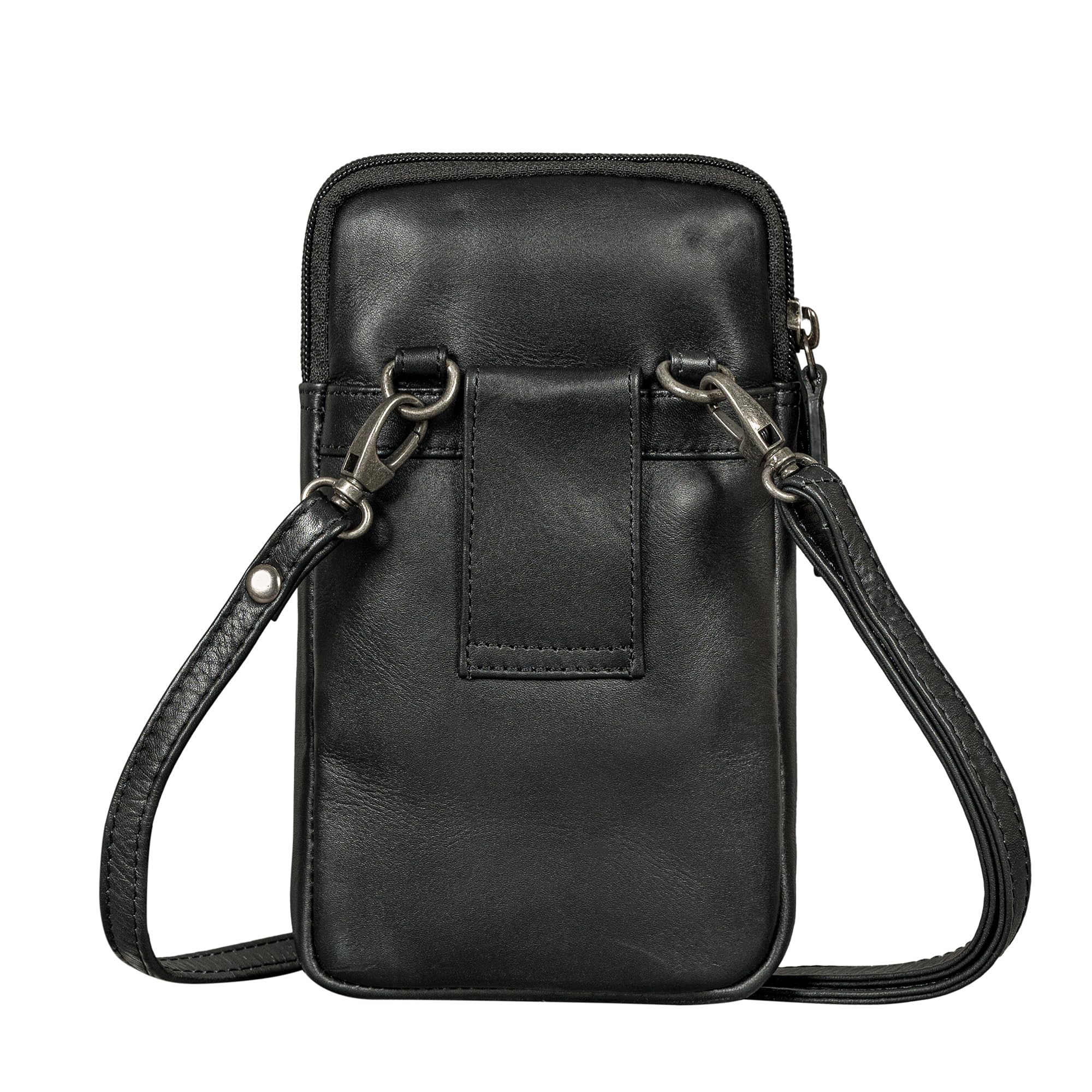 STILORD 'Mikael' 3-in-1 Brusttasche Herren Leder Umhängetasche Gürteltasche Handytasche zum Umhängen - Stilvoller Brust-Beutel Klein Schultertasche Männer aus Echtleder, Farbe:schwarz