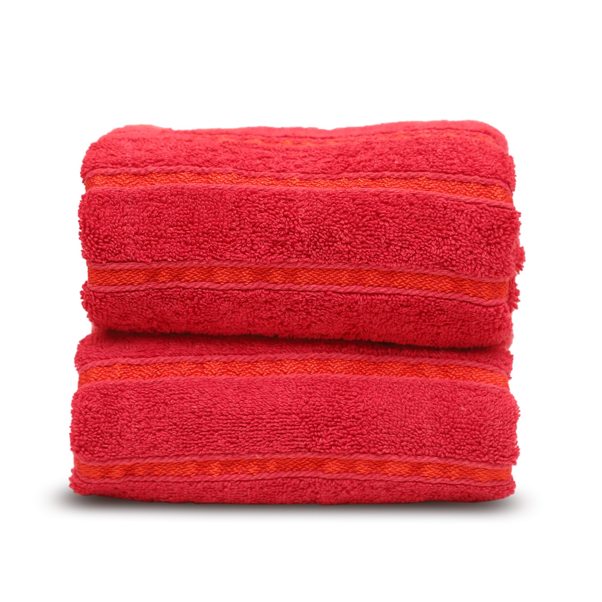 The Comon ShopThe Comon Shop Set of 2 Extra-Large Bath Towels, 600gsm 100% Combed Cotton, Quick Dry, Fuchsia Pink