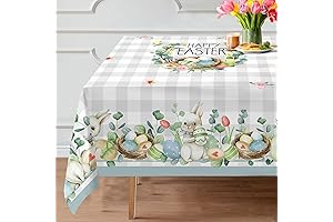 Enliven Your Easter Celebrations with the Exquisite Eucalyptus Bunny Easter Tablecloth