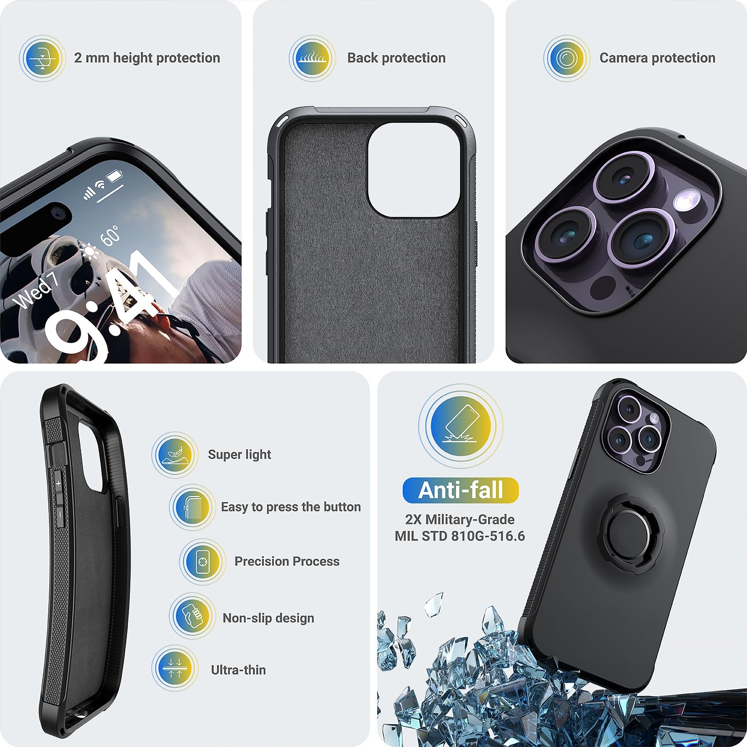 xsdtech Lock Protective Case for iPhone14 Pro Max Black : Amazon