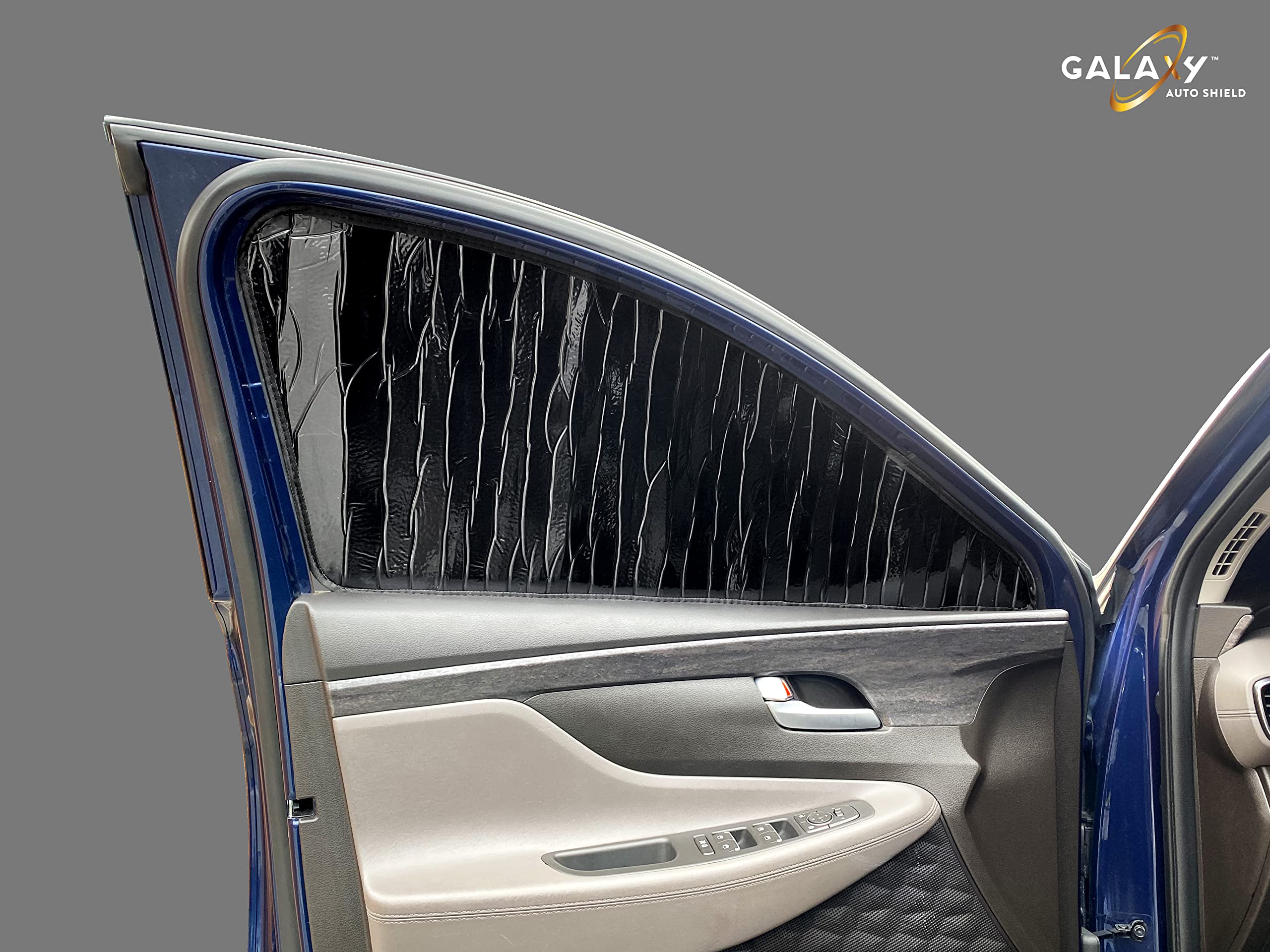 GalaxyAutoShield Custom Fit Front Side Window (2pcs) Sun Shade for 2019 2020 2021 2022 2023 Hyundai Santa Fe SUV, Insulated Sunshade Privacy Accessories Blockout UV Reflector Protection -Made in USA
