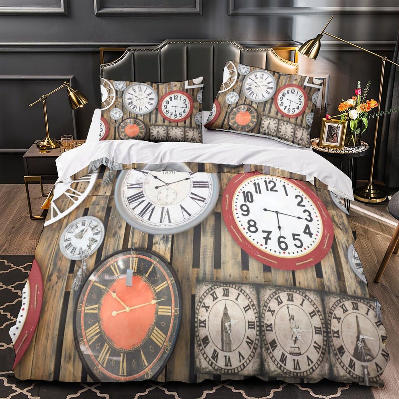 Housse de couette 140x200 rétro pour chambre d'enfant et ado
