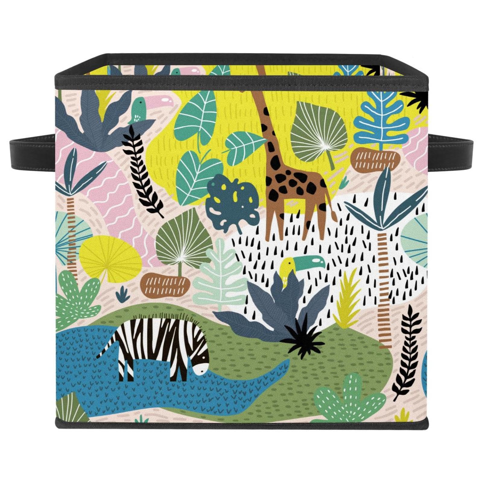 Boîte de rangement pliable zèbre pour jouets et vêtements de chambre