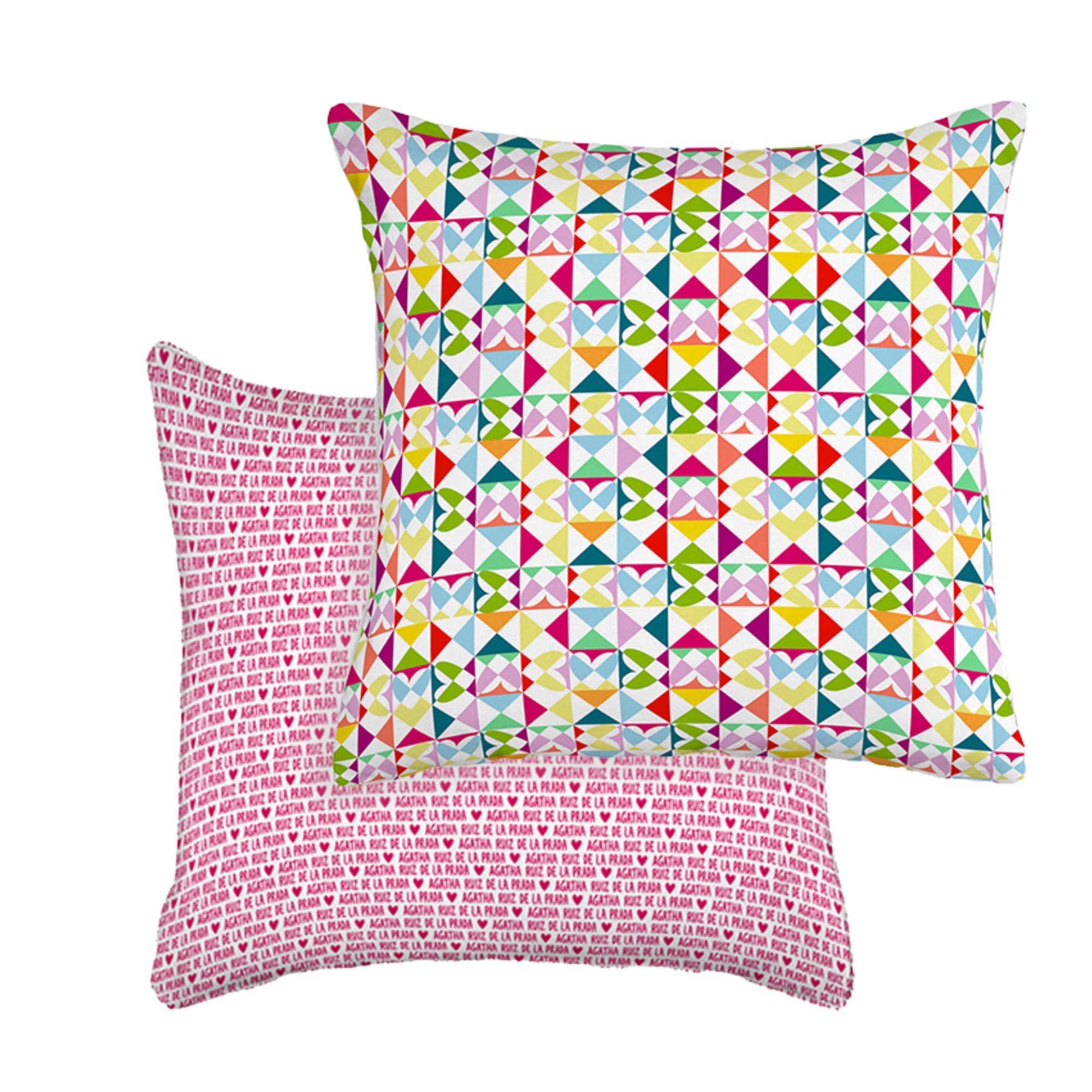 Agatha Ruiz de la Prada Funda Cojines 50x50 | Cojines para Cama y salón | Diseño Reversible Moderno | Decoración hogar | Fundas chojín sofá Coloridas y Resistentes para el hogar.