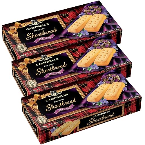Miniatura 10 de Campbells Shortbread Traditional Fingers  Galletas escocesas de mantequilla pura  Snacks británicos para la hora del té  Caja de regalo de comida