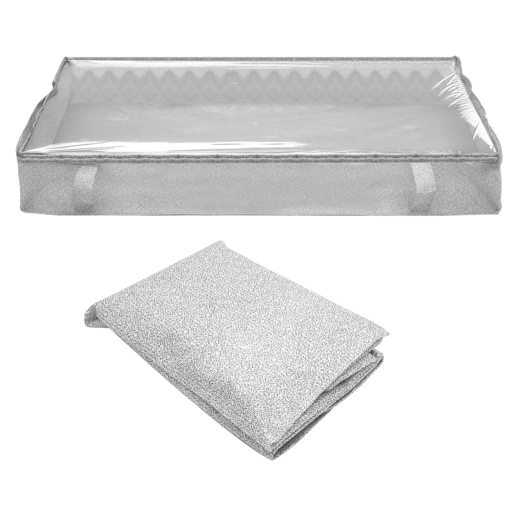 qimoi Foldable Under Bed Bags Large Under Bed Storage Boxes Thick Breathable Underbed Clothes Storage Bags Zippered Organizer