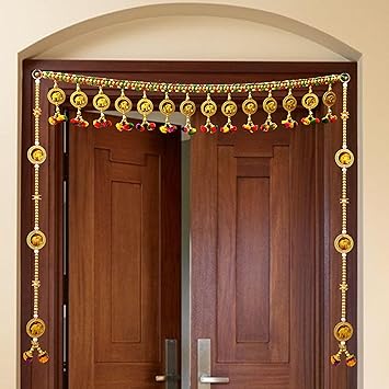 CREYENTES Handmade Toran With Latkan ,Toran For Door, Elephant Toran With Elephant Latkan, Wall Hanging Bandarwal For Home Door, Door Decor, Main Entrance, Diwali Toran Decoration For Festival, Temple, Pooja Room (B_Hathi_H_Latkan)