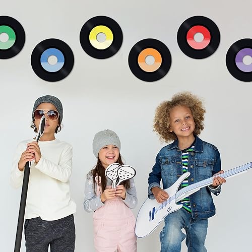 Miniatura 4 de 72 recortes de discos de vinilo de 7 pulgadas, decoraciones de fiesta de discoteca, recuerdos de fiesta de rock and roll de los años 80, 70, 60,