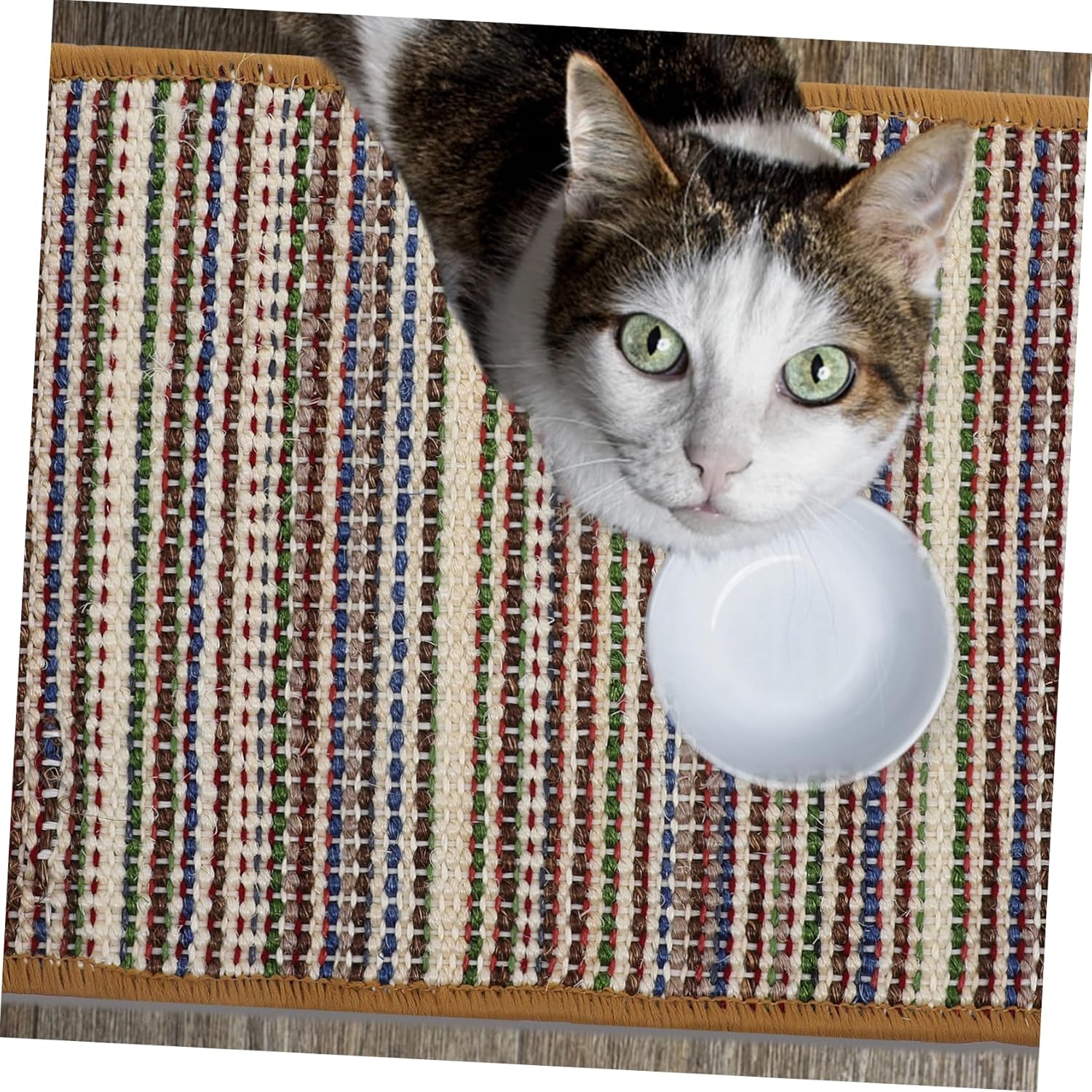 review ABOOFAN 1pc pad Scratcher Carpet cat Scratching Toy Cat Scratcher Cardboard sisal Rope pad cat Claw pad cat Interactive Toys cat Scratching Rug Flax Furniture Scrape The Floor