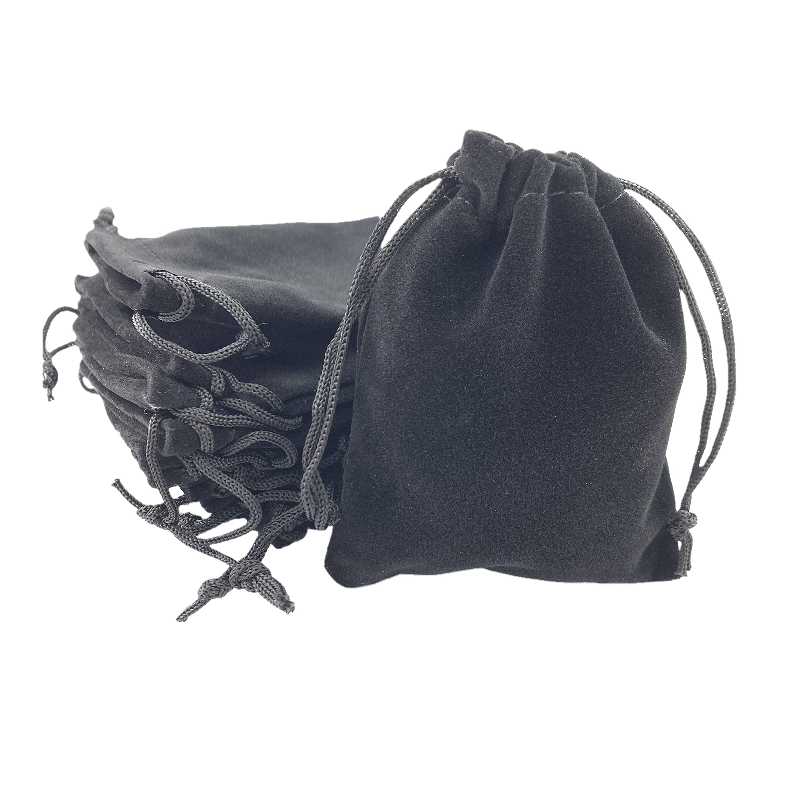 Palmhomee Pack of 48 3x4 Inch Velvet Drawstring Bags Gift Bag Velvet Pouch For Jewelry Wedding and Party Favor (Black)