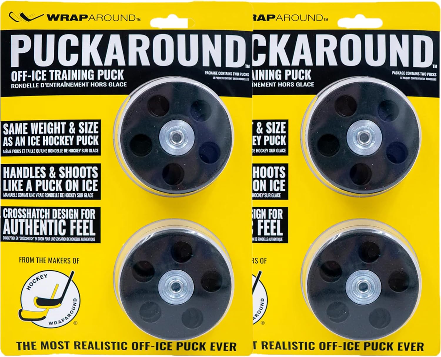 Wraparound Puckaround – Street & Roller Hockey Puck – Real Ice Feel, Durable for Stickhandling & Shooting – Hockey Game & Training Equipment - Hockey Gifts & Gear for Players