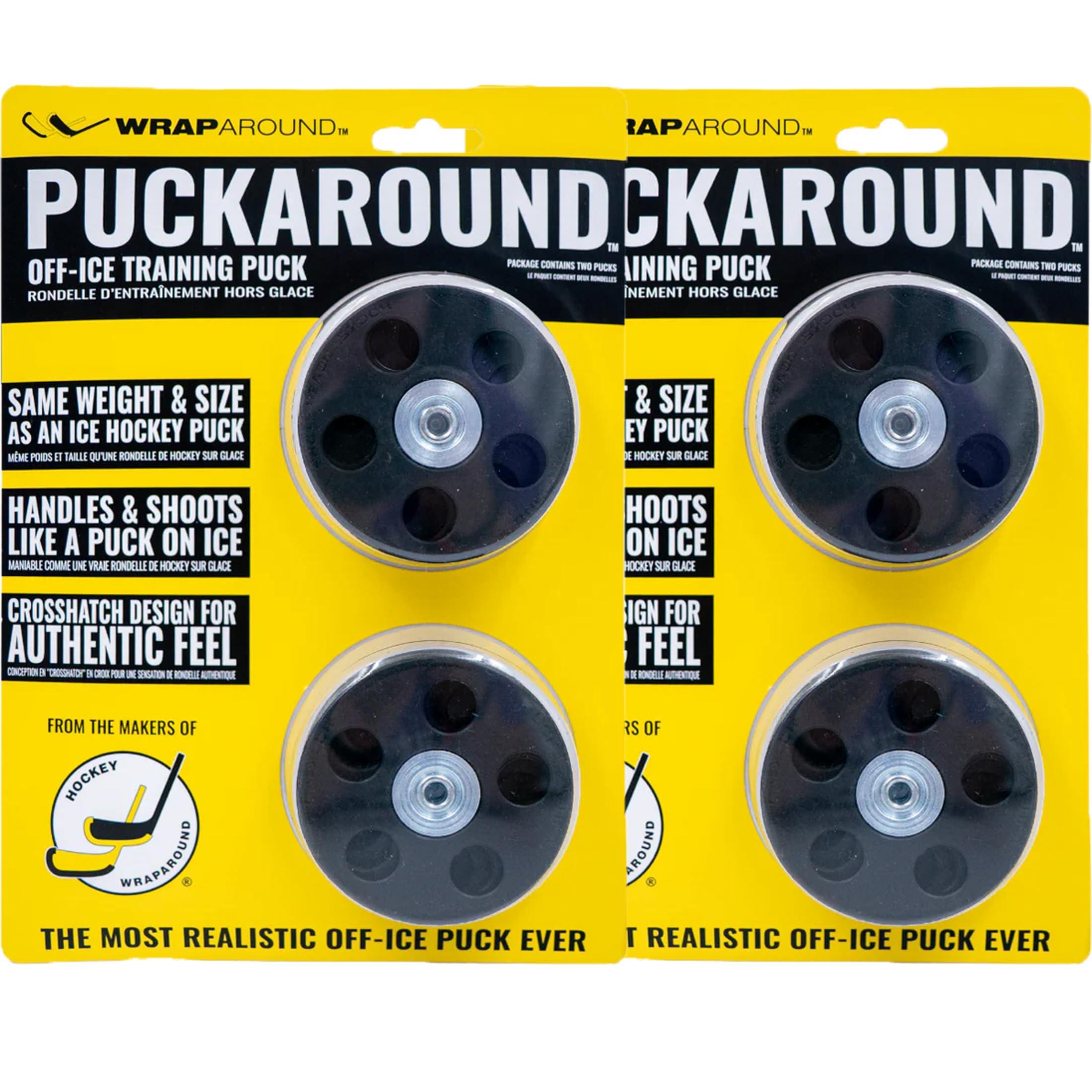 Wraparound Puckaround – Street & Roller Hockey Puck – Real Ice Feel, Durable for Stickhandling & Shooting – Hockey Game & Training Equipment - Hockey