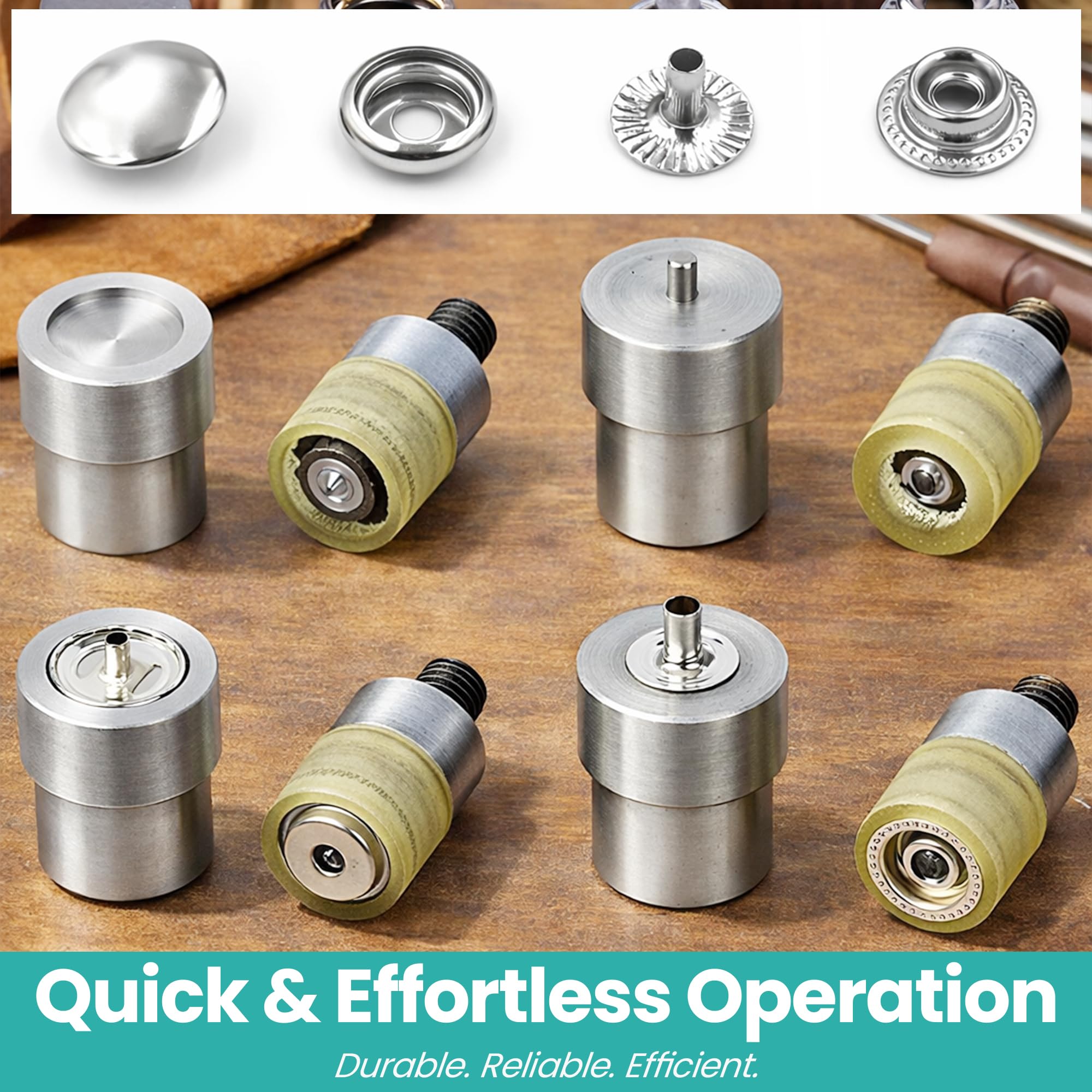 Trimming Shop Broche a Presión Die para Universal Mano Verde Máquina Prensa, Fijación & Cierre Ropa, Telas, Artes Manualidades, Bricolaje Proyecto, Cuero Manualidades - Verde Máquina + Troqueles, 17MM