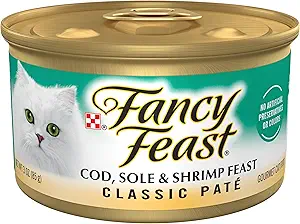 Photo of Purina Fancy Feast Cod, Sole and Shrimp Feast Classic Grain Free Wet Cat Food Pate