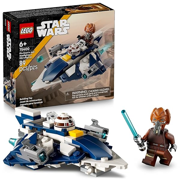 LEGO Star Wars Plo Koons Jedi Starfighter Microfighter Kids Toy - Building Toy for Pretend Play - Clone Wars Playset and Room Decor for Boys and Girls, Ages 6+ - Birthday Gift Idea - 75400