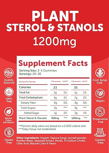 Miniatura 5 de Lunakai Gomitas Super Chol fabricadas en Estados Unidos  1200 mg de esteroles vegetales y estanoles para apoyo natural del colesterol  Suplemento