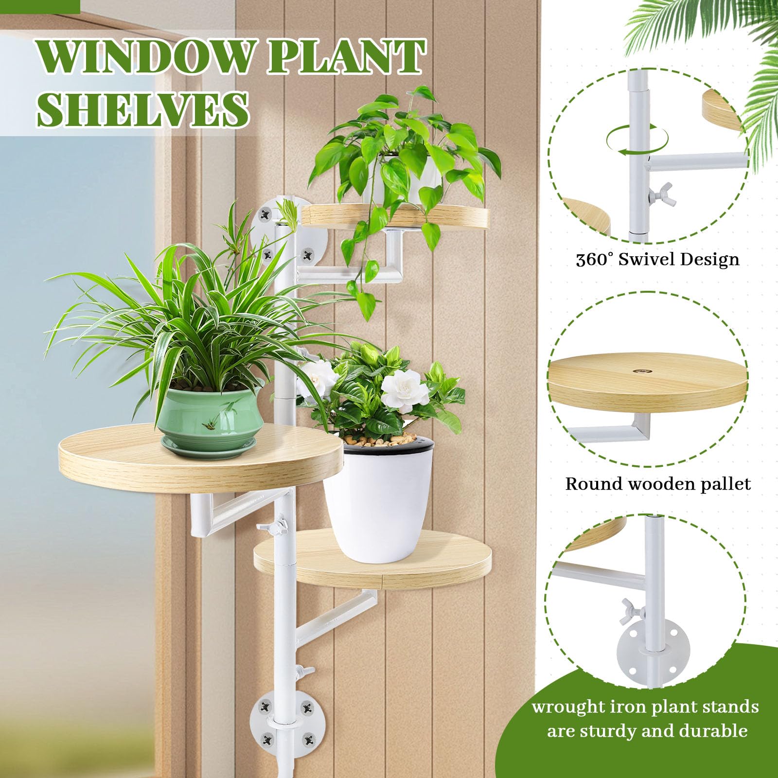 Snapklik.com : Chihutown Rotating Window Plant Shelves,Indoor Wall ...