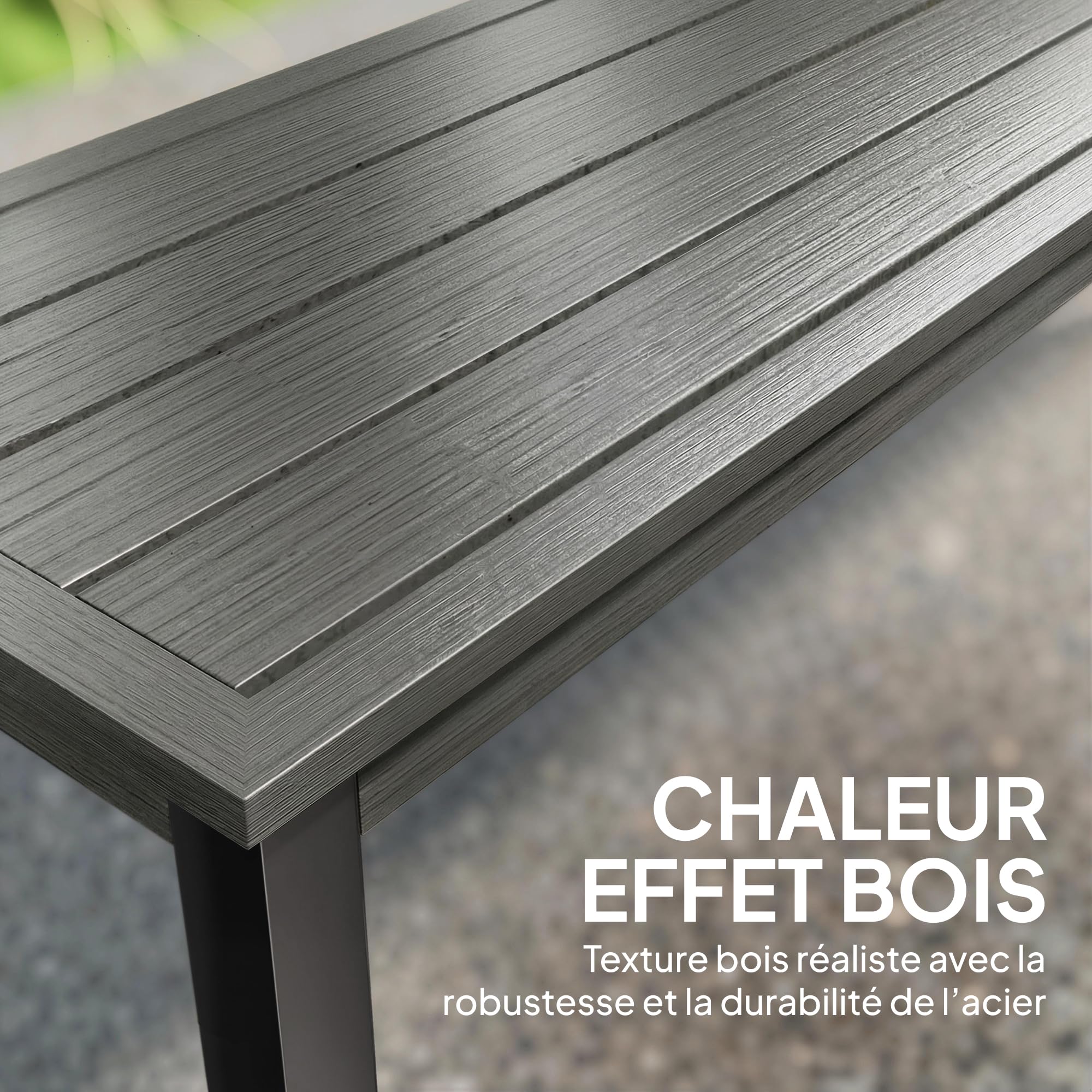 Outsunny - Banco de jardín de metal, banco exterior de 2 plazas con asiento de madera, sin respaldo, banco de jardín, marco de acero para patio, balcón, parque, capacidad 240 kg, 130 x 34 x 43 cm