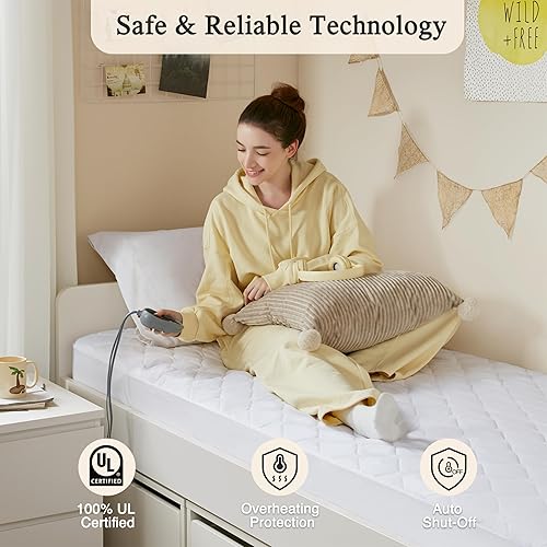 Miniatura 5 de Beautyrest Protector para colchón de microfibra con calefacción con 3M Scotchgard, Poliéster, Blanco, Completo