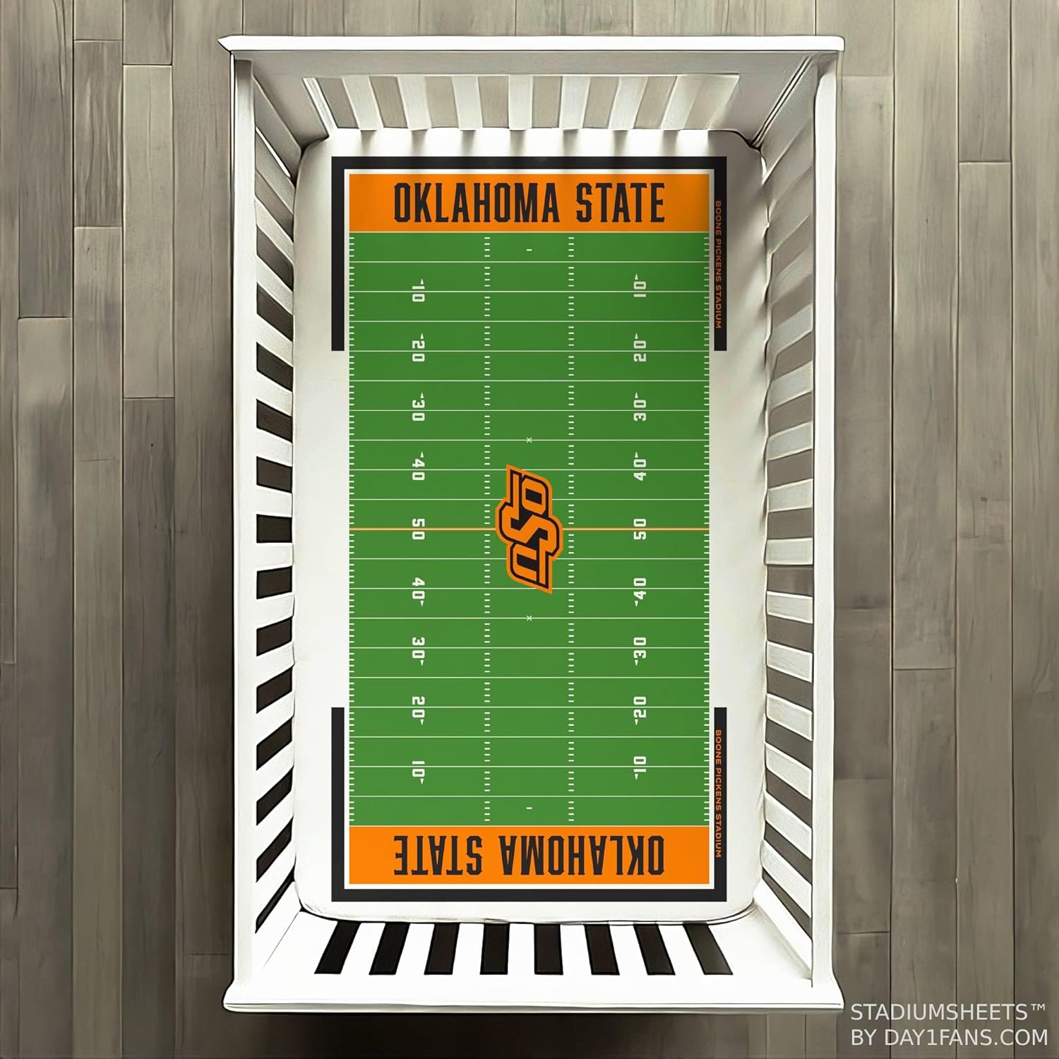 STADIUMSHEETS Day1Fans Officially-Licensed Fitted Crib Sheet (Oklahoma State Cowboys)