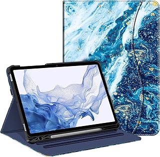 Fintie Case for Samsung Galaxy Tab S8 2022/Tab S7 2020 11 Inch (Model SM-X700/X706/T870/T875/T878) with S Pen Holder, Multi-Angle Viewing Stand Cover with Pocket Auto Sleep/Wake, Sandy Wave