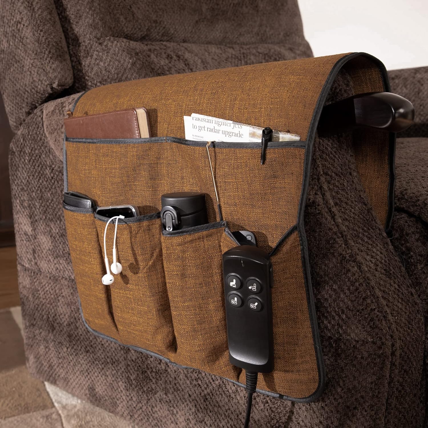 Irene House Remote Control Holder, Armrest Storage