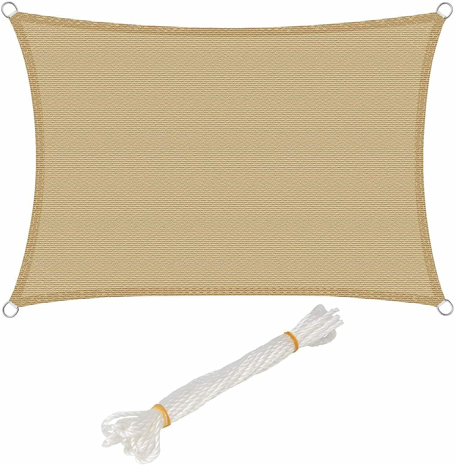 Tenda a Vela ombreggiante,con Kit di Montaggio da 40 pezzi Tenda da Sole, Protezione Raggi UV, Vela Parasole, Adatto per Esterni, Terrazza, Giardino (400x500 cm rettangolare)