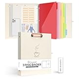 1 Inch 3 Ring Binder with 5 Dividers 10 Pockets, Linen Binder Organizer with Zipper Pouch, Hardcover Clipboards with Storage (8.5