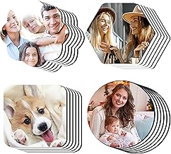 24 Pieces Sublimation Blank Coasters, DIY Blank Heat Transfer Cup Mat Rubber Cup Mat Pad Blanks Cup Coasters for Painting Project Sublimation Accessories(4 Style)