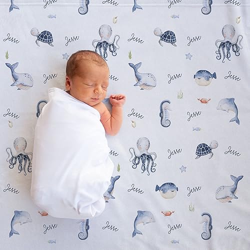 Miniatura 3 de Under The Sea - Manta unisex personalizada para bebé