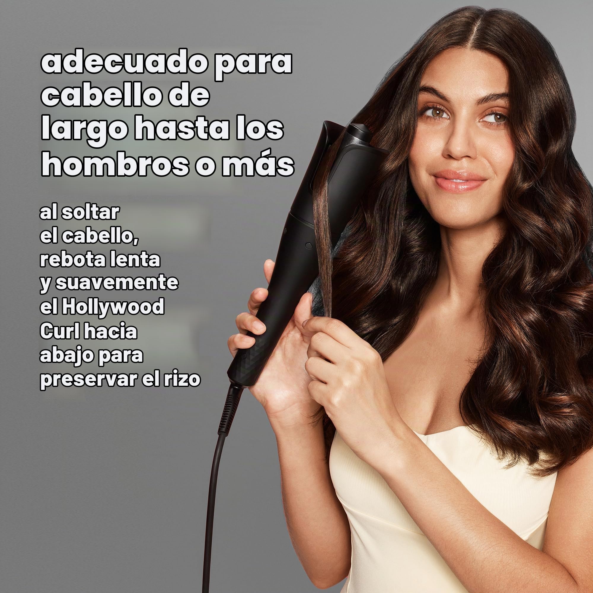 REVAMP Hollywood Curl Rizador Automático de Cerámica - Iónico | Antienredos, Barril de Cerámica, Rizos y Ondas de Playa, Tenacilla Rotatoria, Cabello Ondulado