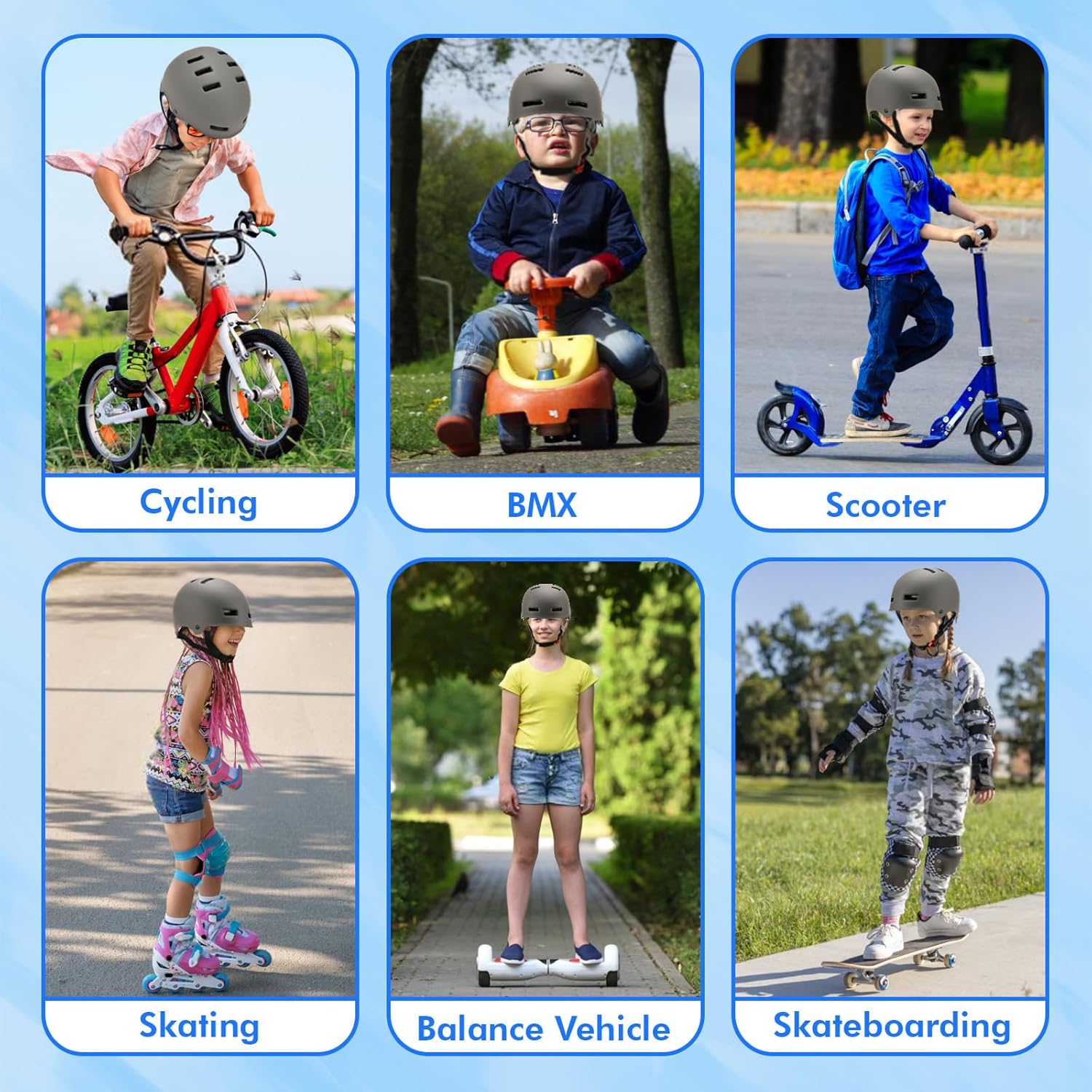 Adjustable Kids Bike Helmet for Boys Girls Youth, Kids Protective Helmets for Multi-Sports Skateboard Scooter Bicycle Cycling Skating