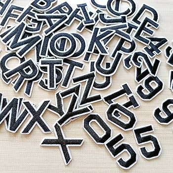 NEWワッペン Amazon.co.jp: ZLETTERY 1.5インチ 72ピース アイロン接着 文字