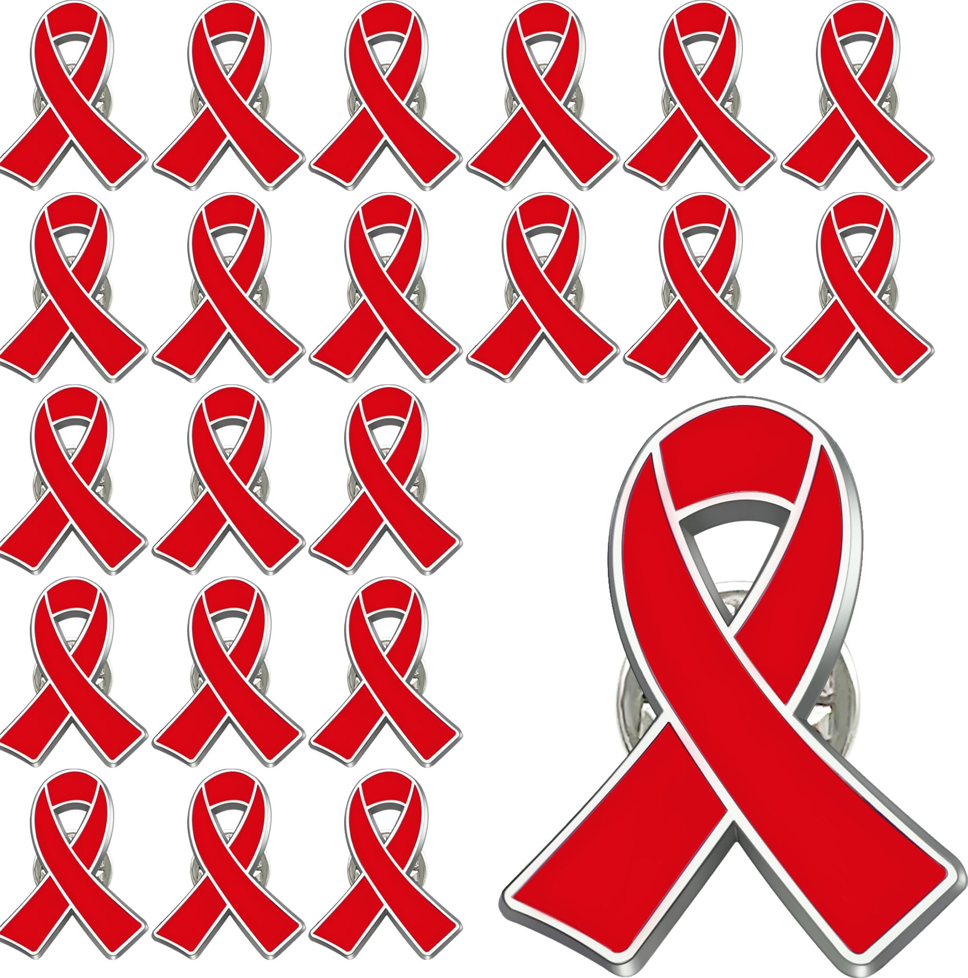 Red Ribbon Pin Hiv Aids Awareness Brooch Lapel Pins Drug Prevention Heart Disease For Doctors Charity Fundraising Activities Badges Bulk