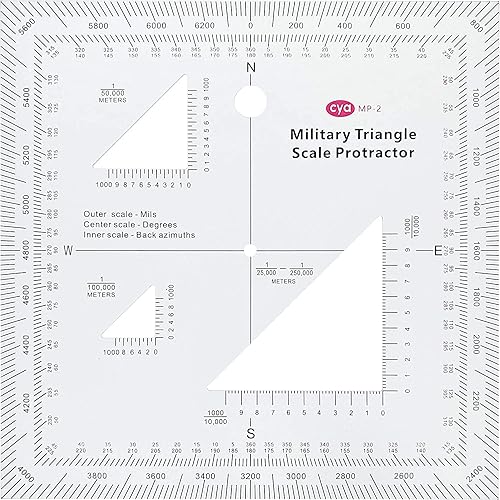 Lectura de mapa de escala de coordenadas UTMMGRS de plástico transparente transparente de 0.047 in y navegación terrestre Escala de mapa