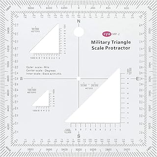 GOTICAL Military UTM/MGRS Coordinate Scale Map Reading and Land Navigation Topographical Map Scale, Protractor and Grid Coordinate Reader Pairs with Compass and Pace Counter