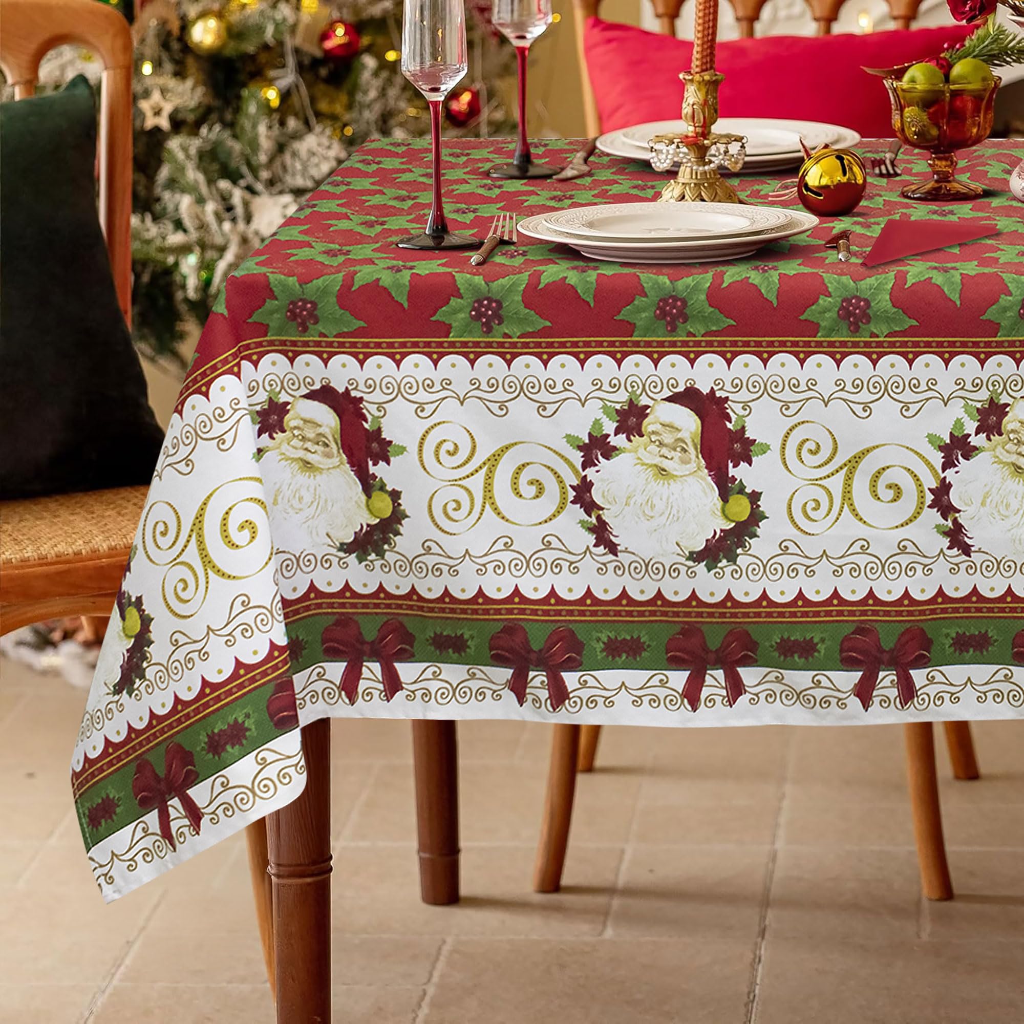 Weihnachtstischdecke Tafelservice + Servietten Weihnachten 24 Plätze 6979