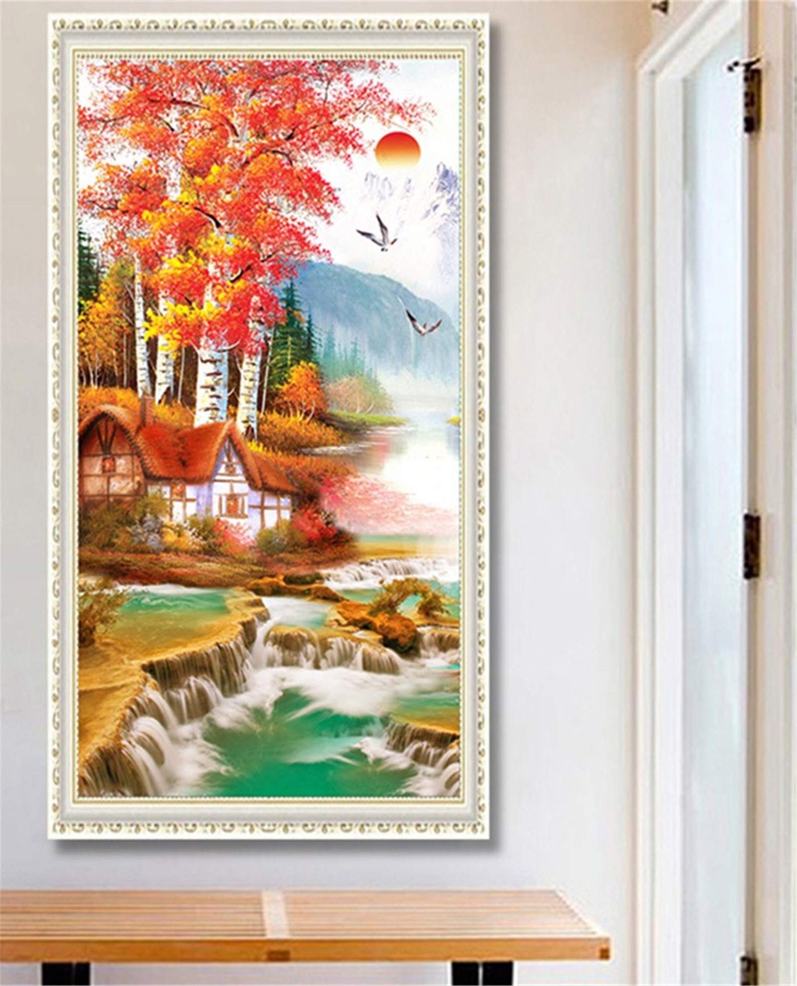 Peinture diamant 5D grand format pour décorer le salon en automne