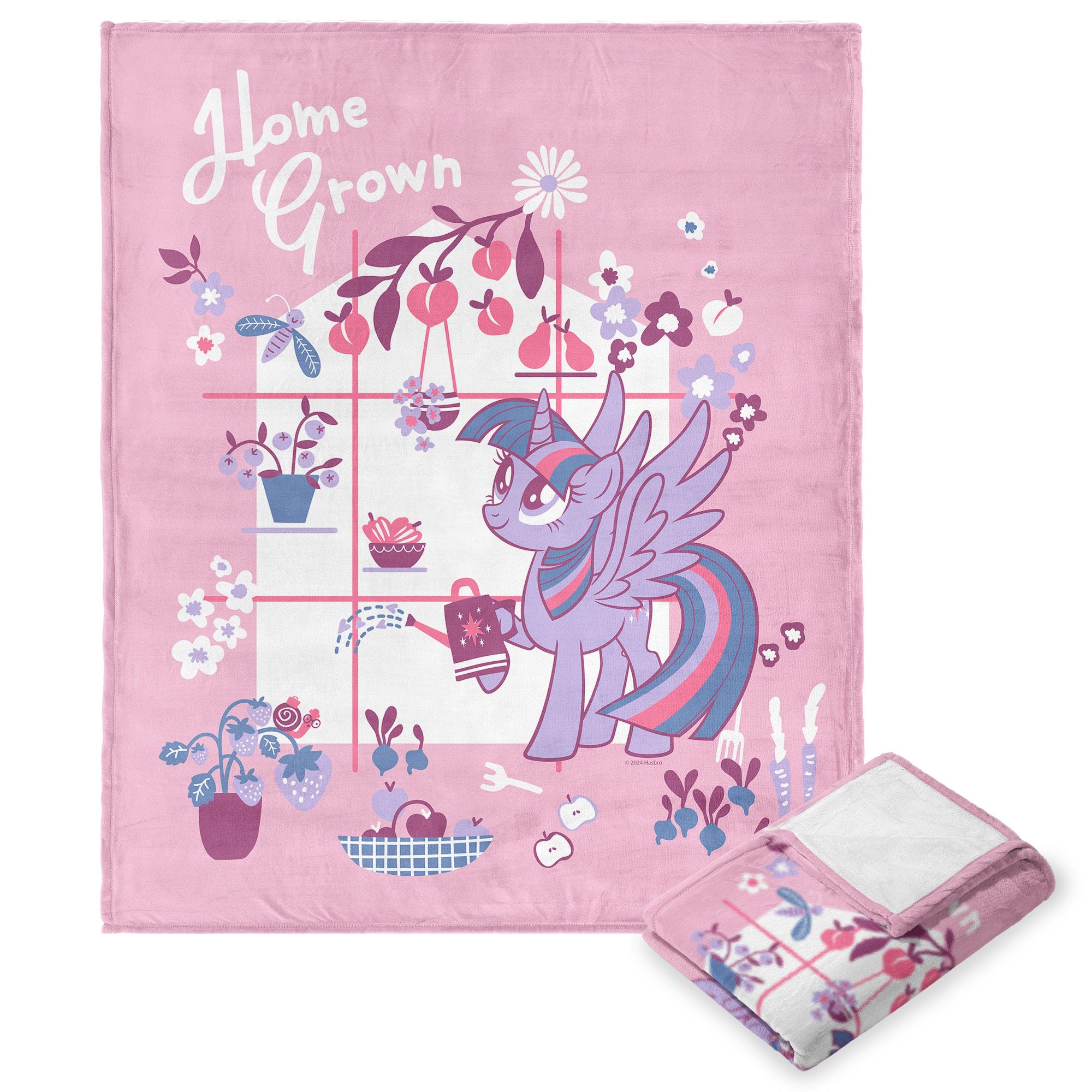 Northwest Hasbro My Little Pony, Twilight Home Grown, Silk Touch Throw Blanket, 50 x 60 Inches