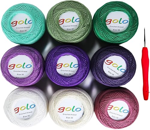 Miniatura 106 de golo Hilo de ganchillo para tejer a mano tamaño 30 hilo de tatuaje Hibiscus color-166 166-Hibiscu,oro 160,202 Azul Mar,203 Aguacate,206 verde,208