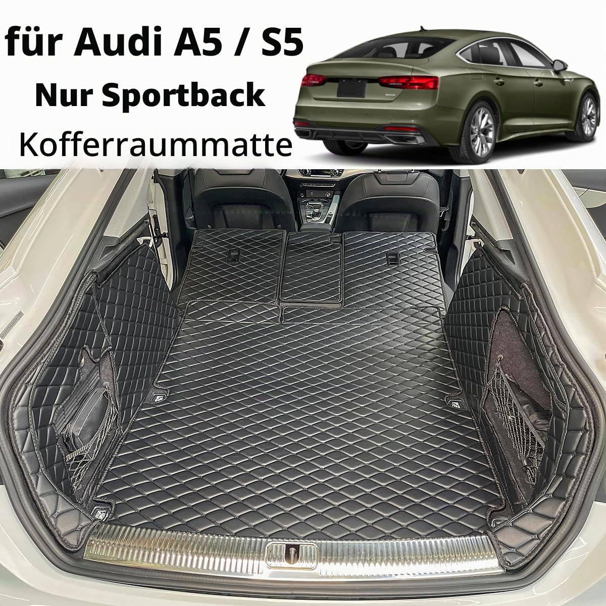 Kofferraumwanne für Audi A5 Sportback 2016-2024 Kofferraummatte | Audi S5 & A5 Viertürer kofferraum schutzmatte