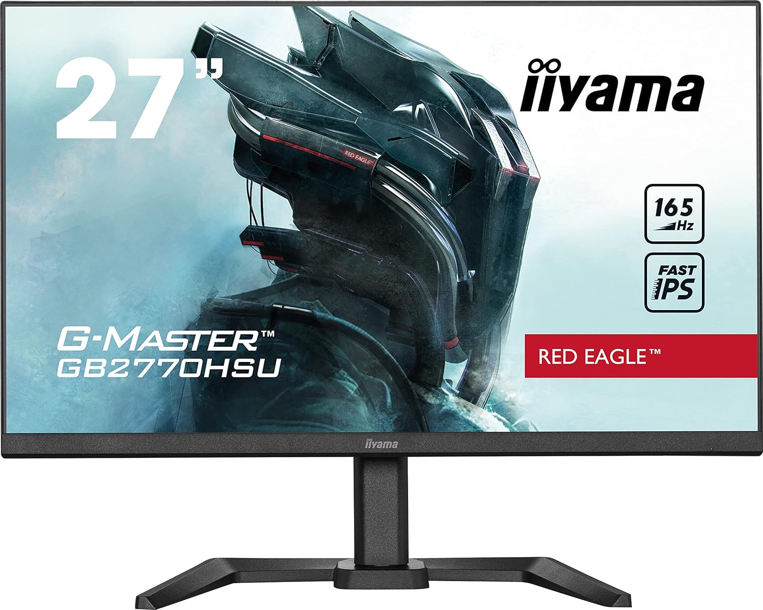 iiyama G-Master GB2770HSU-B5 Fast (FLC) IPS LCD, 165 Hz, 0.8 ms, FreeSync Premium, Full HD 1920 x 1080, 1 x HDMI, 1 x DisplayPort, 2 x USB, 2 x 2 W Speakers, 150 mm HA Stand