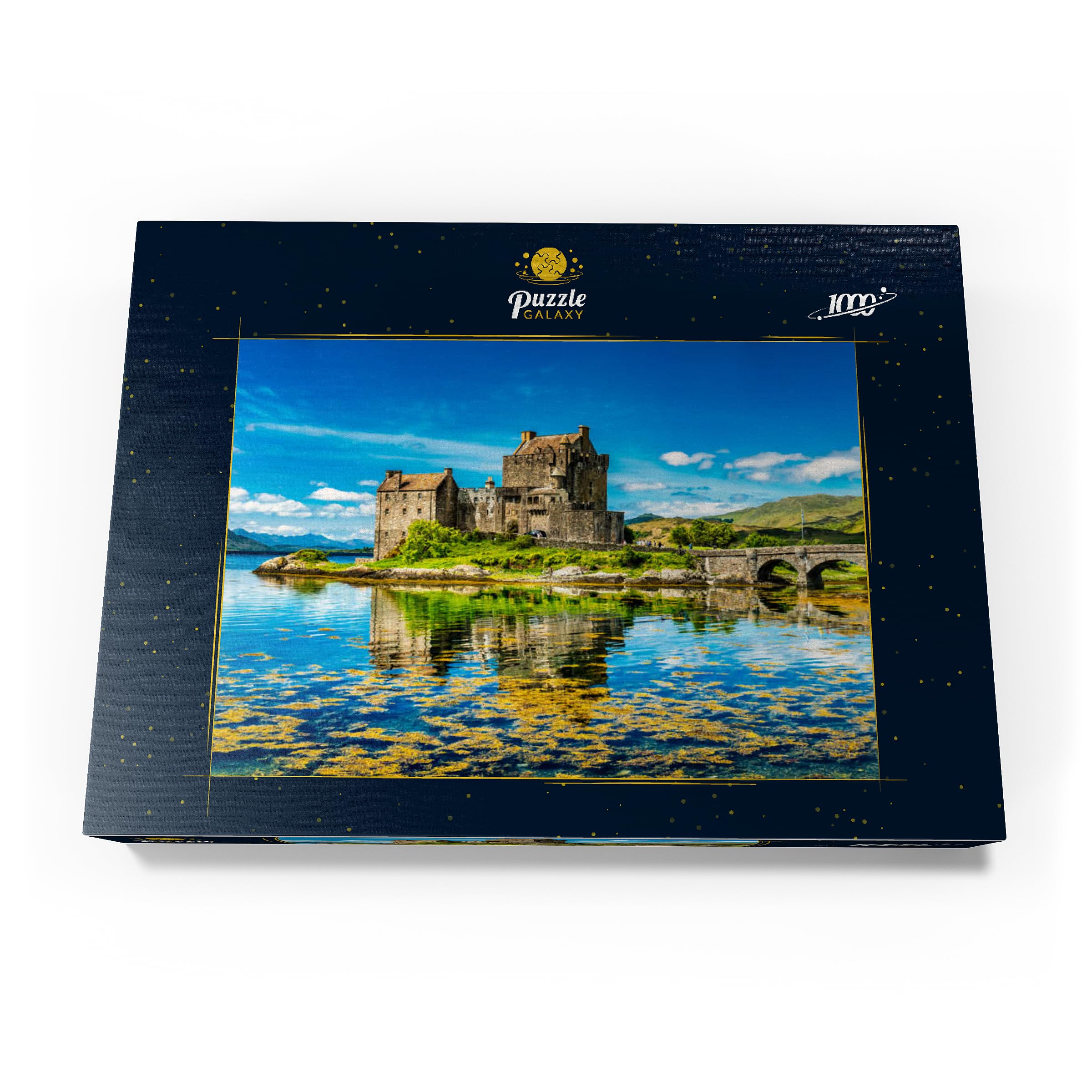 Zamek Eilean Donan W Ciepły Letni Dzień - Dornie, Szkocja - Premium 1000 sztuk Puzzle - MyPuzzle Specjalna kolekcja Puzzle Galaxy
