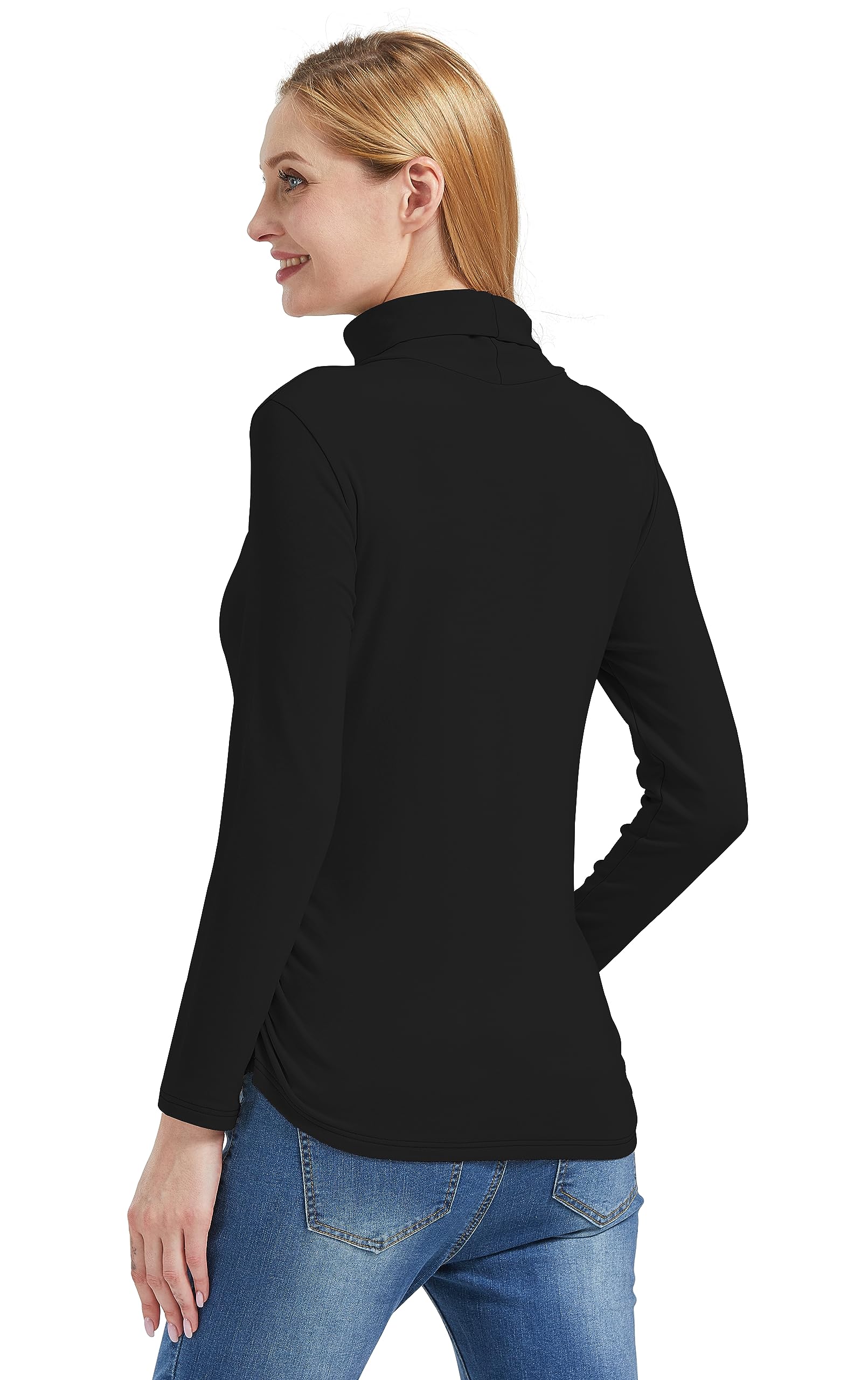 Foucome Chemise de maternité à col roulé à manches longues doublée en polaire pour femme enceinte